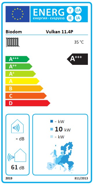 Energijska nalepka Biodom Vulkan 11.4 kW